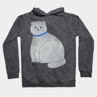 scottish fold cat, Grey Cat Hoodie